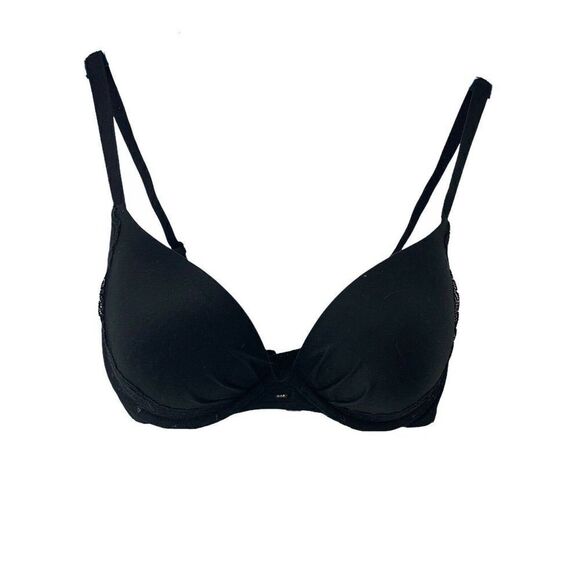 Victorias Secret Plunge Bra 34DD Black Push Up - Picture 1 of 8
